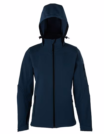 HRM Softshell-Jacke mit Kapuze für Damen, Navy XXL, HRM1102