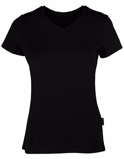 HRM Luxuriöses V-Ausschnitt T-Shirt, Bio-Baumwolle, Black XS, HRM202