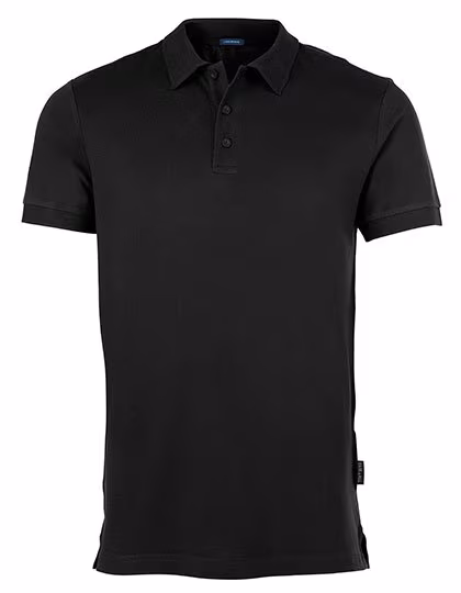 HRM Luxury Stretch Polo with Collar Detail for Men, Black XXL, HRM502
