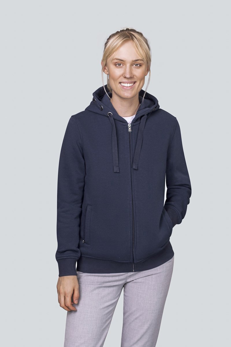 HRM Premium Kapuzenjacke mit Taschen für Damen, White S, HRM807