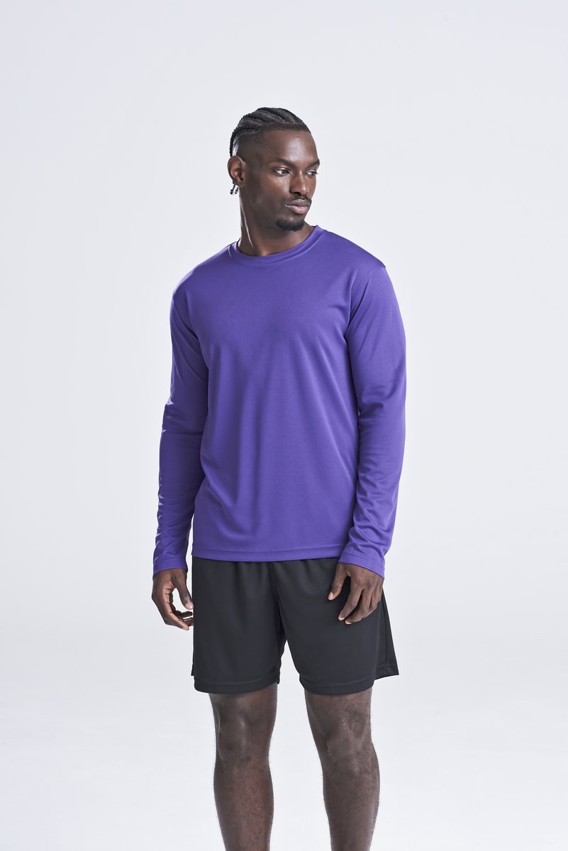 Just Cool Langarm T-Shirt mit UV-Schutz 40+, Jet Black S, JC002