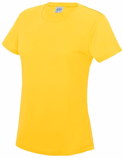 Just Cool Slim-Fit Sport T-Shirt Neon für Damen, Sun Yellow XS, JC005