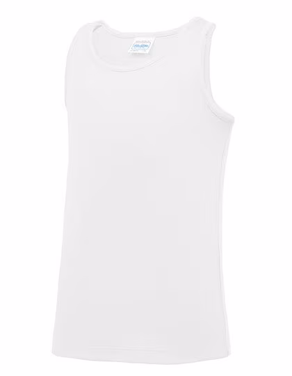Just Cool Sportliches ärmelloses Kinder T-Shirt, Arctic White 5/6 (S), JC007J
