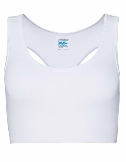 Just Cool Sport Crop Top con Taglio Racerback, Jet Black L, JC017
