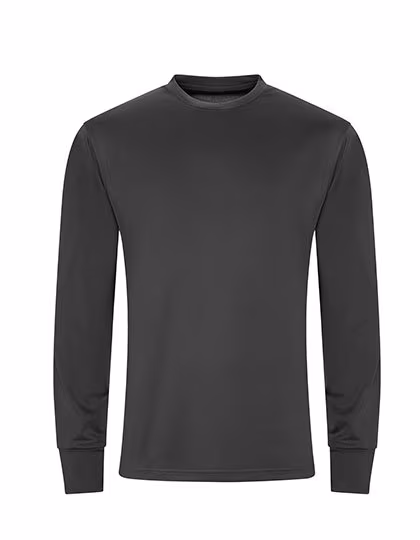 Just Cool Langarm Active T-Shirt mit Reißverschluss, Charcoal (Solid) S, JC023