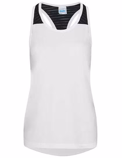 Just Cool Workout Vest mit Mesh-Racerback für Damen, Arctic White/Jet Black XS, JC027