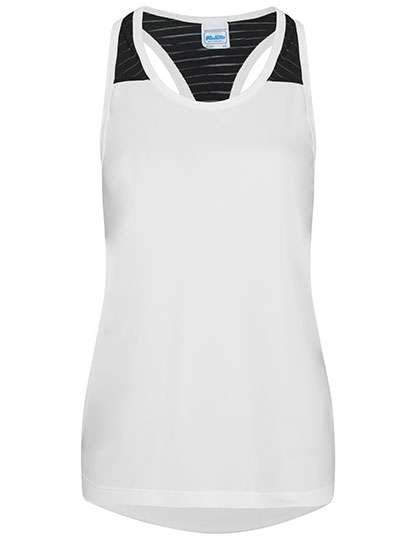 Just Cool Workout Vest mit Mesh-Racerback für Damen, Arctic White/Jet Black S, JC027