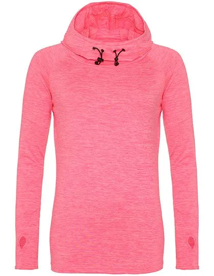 Just Cool Sportliches Langarmshirt mit Kapuze, Electric Pink Melange S, JC038