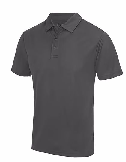 Just Cool Polo a Maniche Corte Cool con Bottoni, Charcoal (Solid) XL, JC040