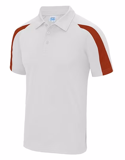 Just Cool Kontrast-Polo mit Raglan-Ärmeln, Fire Red/Jet Black XXL, JC043