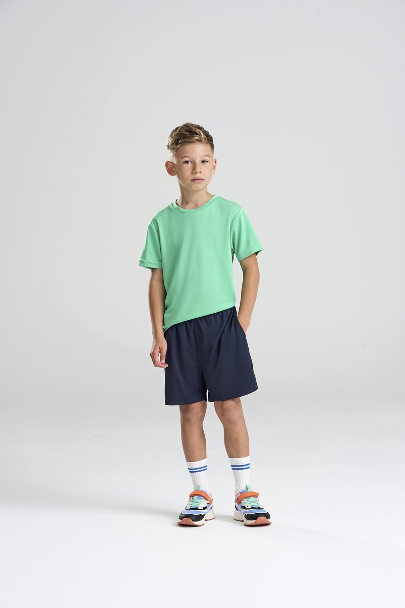 Just Cool Sport Shorts mit Schlüsseltasche für Kinder, Fire Red 3/4 (XS), JC080J