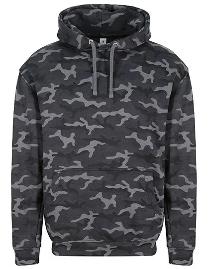 Just Hoods Camo Hoodie mit doppellagiger Kapuze, Black Camo L, JH014