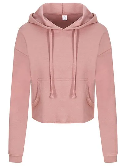 Just Hoods Cropped Hoodie mit Kängurutasche für Damen, Dusty Pink XL, JH016