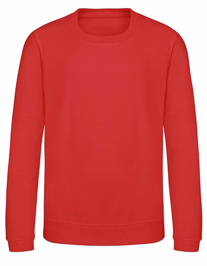 Just Hoods Kids' AWDis Sweat, Baumwollmischung, Rundhals, Fire Red 5/6 (S), JH030K