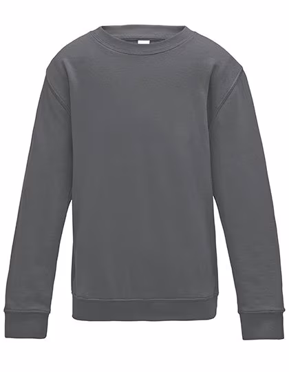 Just Hoods Kids' AWDis Sweat, Baumwollmischung, Rundhals, Storm Grey (Solid) 7/8 (M), JH030K