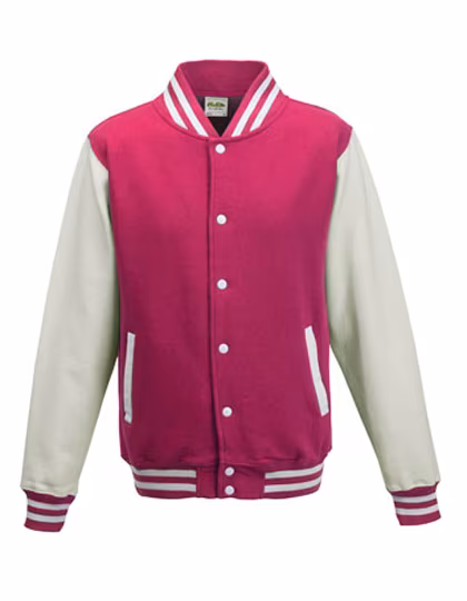 Just Hoods Varsity Jacket mit Kontrastärmeln, Hot Pink/White XXL, JH043