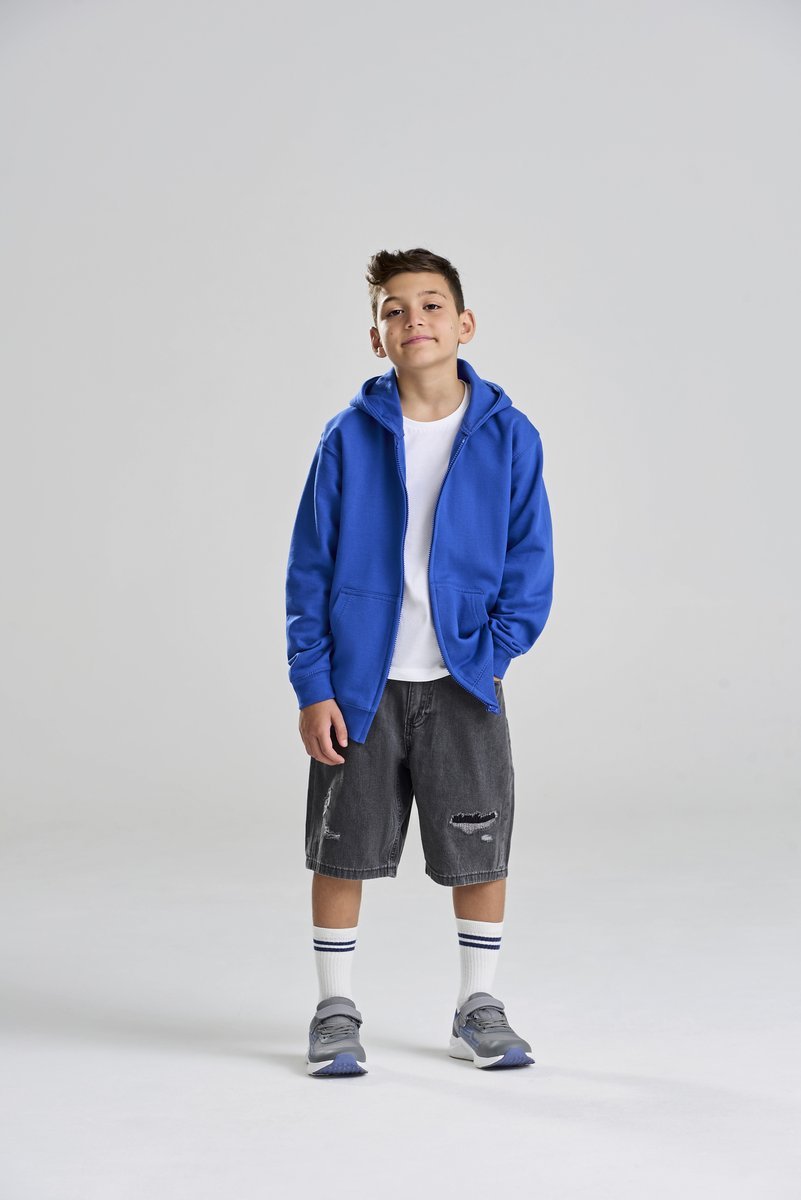 Just Hoods Kapuzen-Sweatjacke für Kinder mit Reißverschluss, Kelly Green 3/4 (XS), JH050K