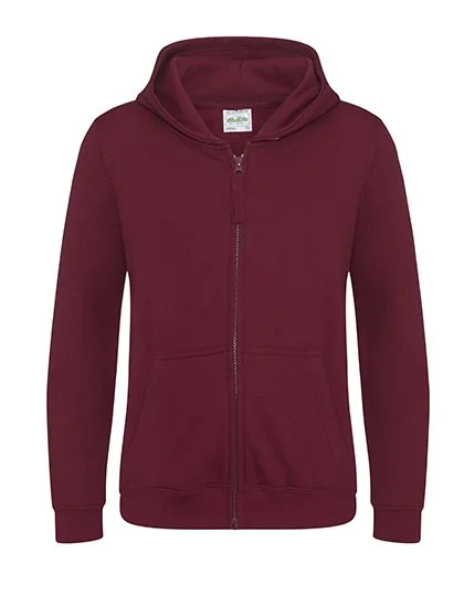 Just Hoods Kapuzen-Sweatjacke für Kinder mit Reißverschluss, Burgundy 5/6 (S), JH050K