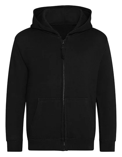 Just Hoods Kapuzen-Sweatjacke für Kinder mit Reißverschluss, Deep Black 7/8 (M), JH050K