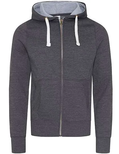 Just Hoods Chunky Zoodie mit YKK-Reißverschluss, Charcoal (Heather) S, JH052