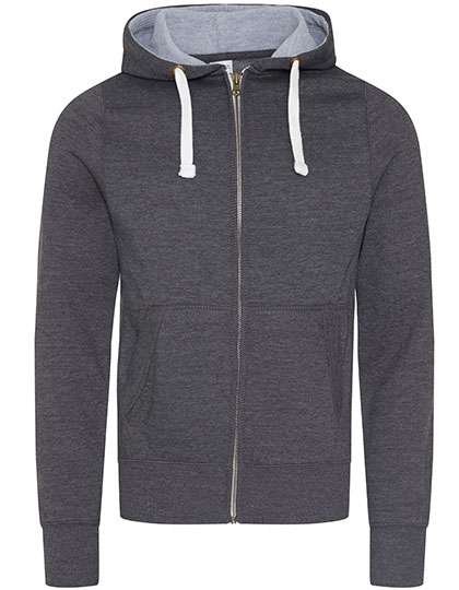 Just Hoods Chunky Zoodie mit YKK-Reißverschluss, Charcoal (Heather) S, JH052