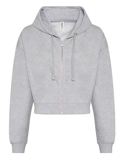 Just Hoods Cropped Zoodie mit Reißverschluss für Damen, Heather Grey XL, JH065