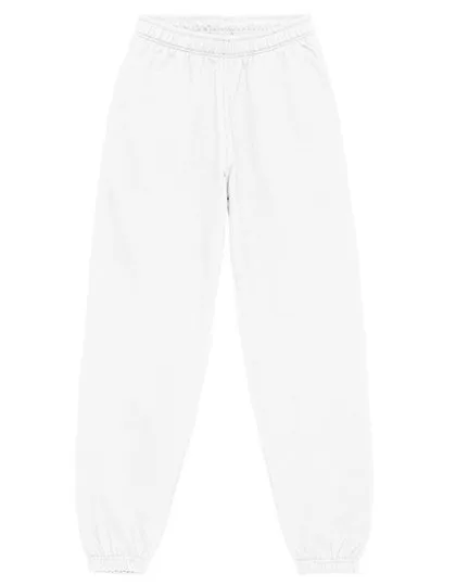 Just Hoods College Cuffed Jogpants made of Cotton, Arctic White XS, JH072