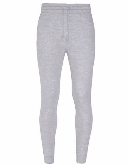 Just Hoods Tapered Track Pants mit gerippten Bündchen, Heather Grey XXL, JH074