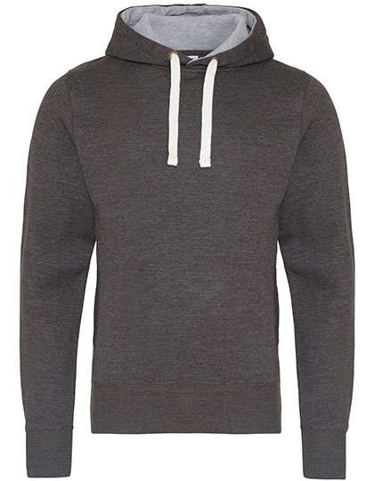 Just Hoods Chunky Hoodie mit doppellagiger Kapuze, Charcoal (Heather) XS, JH100