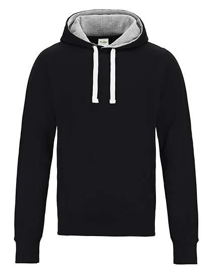 Just Hoods Chunky Hoodie mit doppellagiger Kapuze, Jet Black XL, JH100