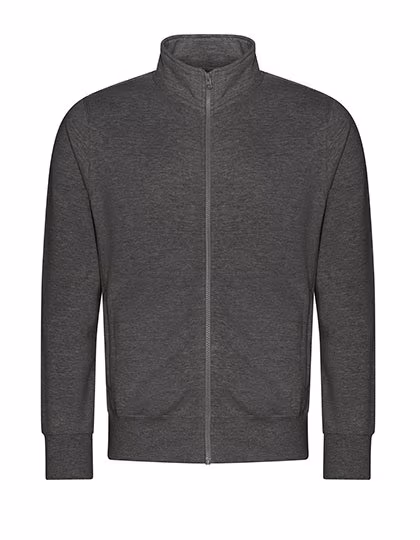 Just Hoods Campus Full Zip Sweatshirt with Zip, Heather Grey XXL, JH147
