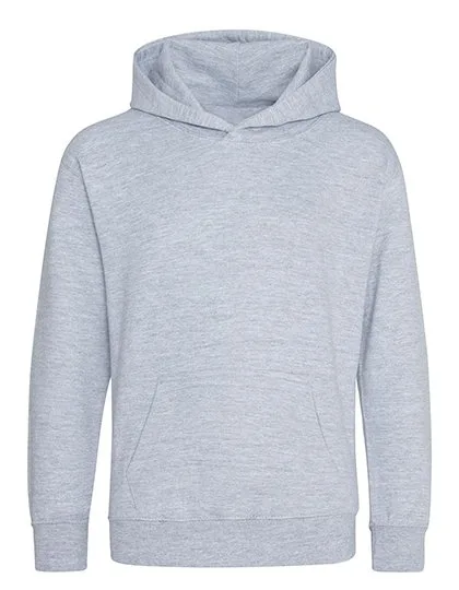 Just Hoods Bio-Baumwoll Hoodie mit Kängurutasche für Kinder, Heather Grey 3/4 (XS), JH201K