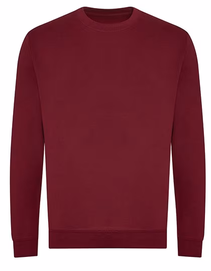 Just Hoods Bio-Baumwoll-Sweatshirt mit Rundhalsausschnitt, Burgundy L, JH230
