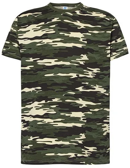JHK Regular T-Shirt aus 100% Baumwolle, Camouflage L, JHK150