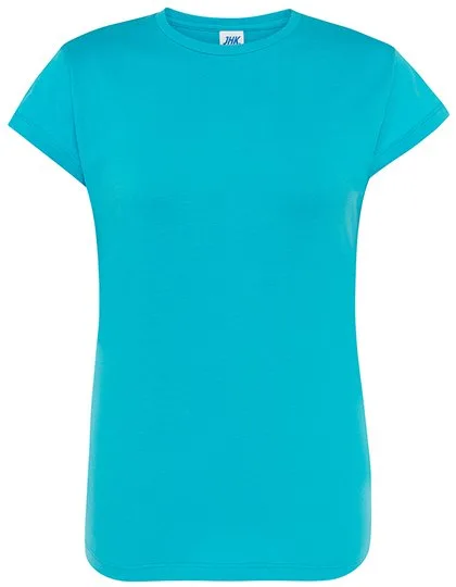 JHK Regular Comfort T-Shirt Baumwolle für Damen, Turquoise XL, JHK152