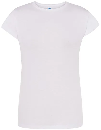 JHK Regular Comfort T-Shirt Baumwolle für Damen, White XL, JHK152