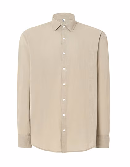 JHK Cotone Fiammato Camicia a Maniche Lunghe Camisa Tulum, White S, JHK200