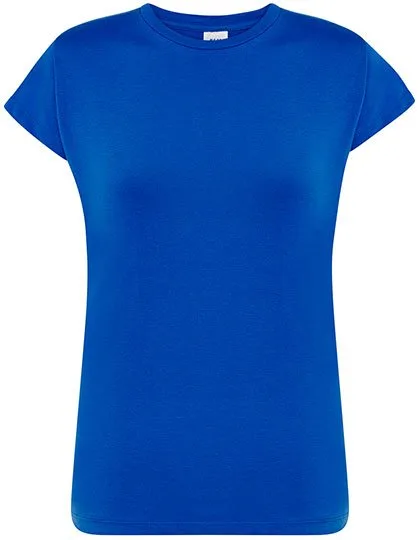 JHK Slim Fit Premium T-Shirt Baumwolle für Damen, Royal Blue S, JHK240