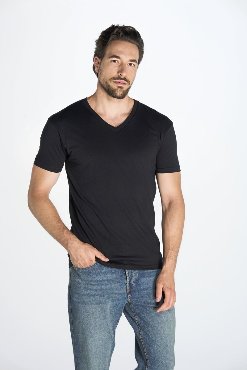 JHK Urbanes V-Ausschnitt T-Shirt Slim-Fit, White S, JHK270