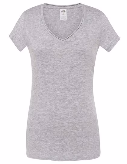 JHK T-Shirt V-Neck Sicilia for Women, White S, JHK271
