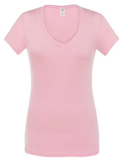 JHK T-Shirt V-Ausschnitt Sicilia für Damen, Pink S, JHK271