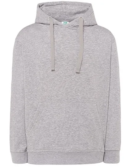 JHK Kapuzen-Sweatshirt mit Kängurutasche, Ash Melange XL, JHK421