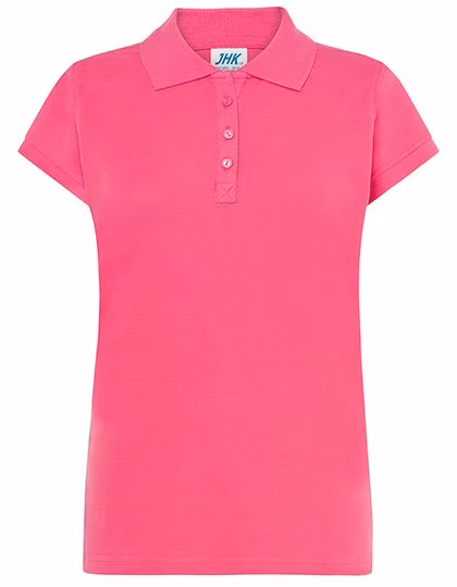 JHK Polo Regular with Piqué Structure for Women, Raspberry L, JHK511