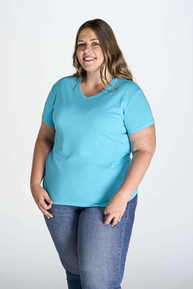 JHK Ladies´ Curves T-Shirt V-Neck White S (JHK604), JHK604