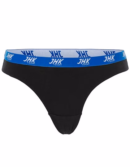 JHK Women's Thongs 3-Pack, Cotton-Elastane, Black XS, JHK903