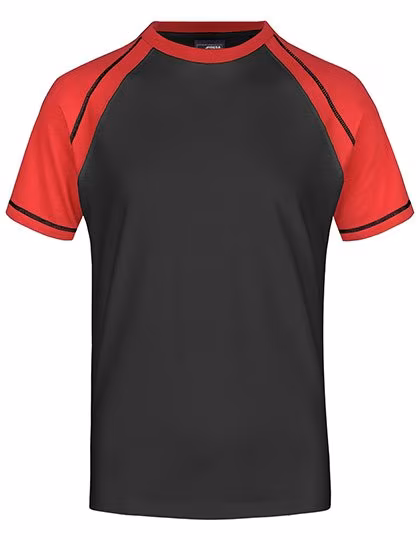 James&Nicholson Raglan-T-Shirt con Maniche a Contrasto da Uomo, Red/Navy M, JN010