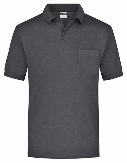James&Nicholson Polo Shirt with Chest Pocket Piqué, White S, JN026