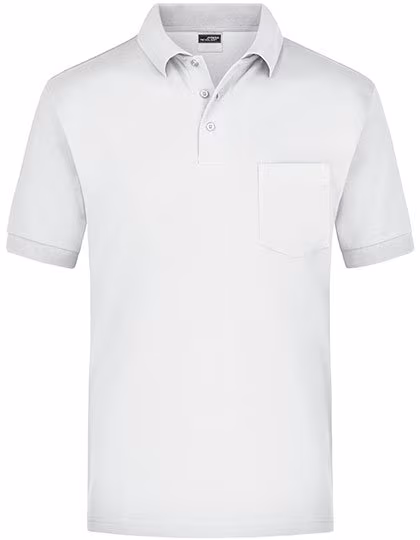 James&Nicholson Polo con Taschino Piqué, White S, JN026