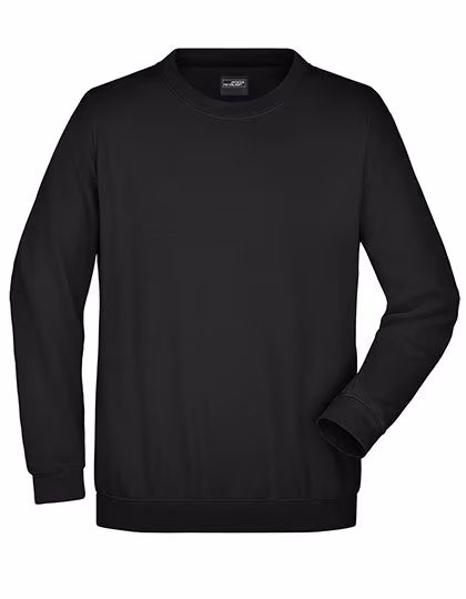 James&Nicholson Rundhals-Sweatshirt aus ringgesponnener Baumwolle, Black M, JN040
