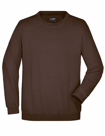 James&Nicholson Crew Neck Sweatshirt made of Ring-Spun Cotton, Brown XL, JN040